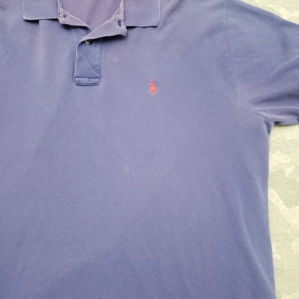 Vintage Polo Ralph Lauren Polo Shirt Mens Large Purple Short Sleeve Small Pony
